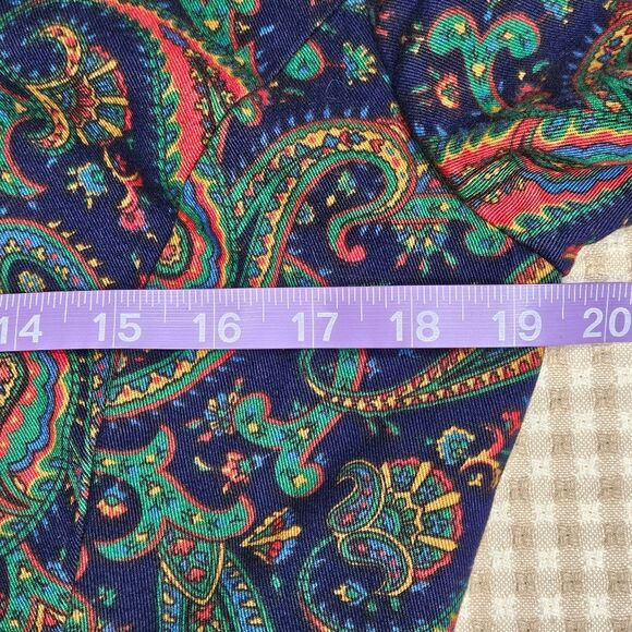 Talbots X Sara Cambell 80s Jeweltone Paisley Button Front Midi Tea Length Dress - Picture 11 of 15